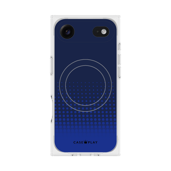 プレミアムスクエアケース with MagSafe［ Dot Gradation - Blue ］