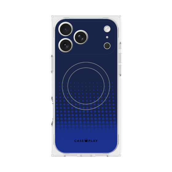 プレミアムスクエアケース with MagSafe［ Dot Gradation - Blue ］