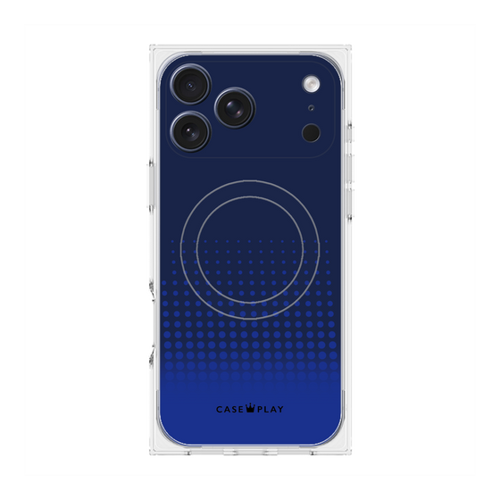 プレミアムスクエアケース with MagSafe［ Dot Gradation - Blue ］