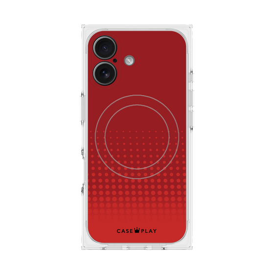 プレミアムスクエアケース with MagSafe［ Dot Gradation - Red ］