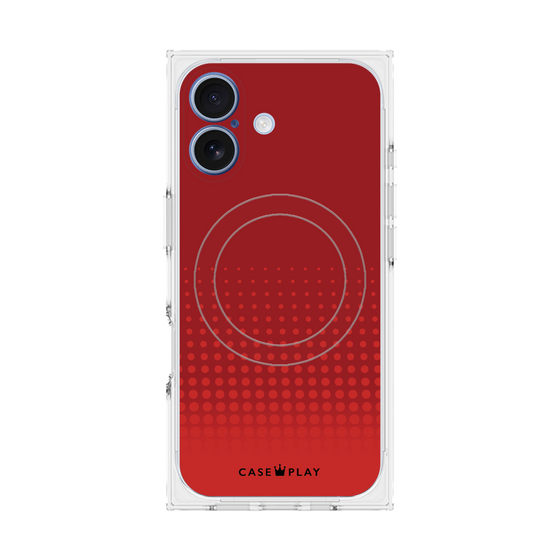 プレミアムスクエアケース with MagSafe［ Dot Gradation - Red ］