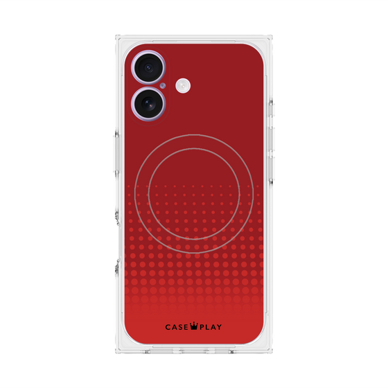 プレミアムスクエアケース with MagSafe［ Dot Gradation - Red ］