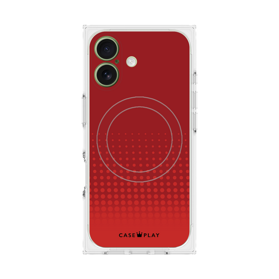 プレミアムスクエアケース with MagSafe［ Dot Gradation - Red ］