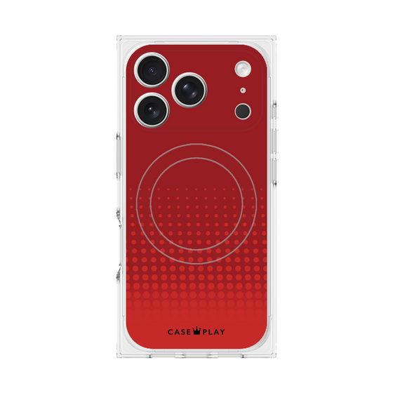 プレミアムスクエアケース with MagSafe［ Dot Gradation - Red ］