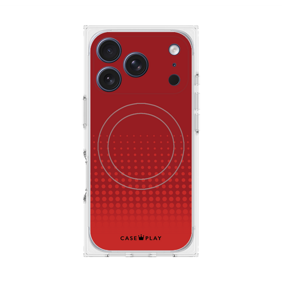 プレミアムスクエアケース with MagSafe［ Dot Gradation - Red ］