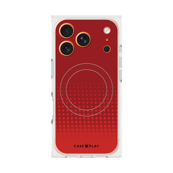 プレミアムスクエアケース with MagSafe［ Dot Gradation - Red ］