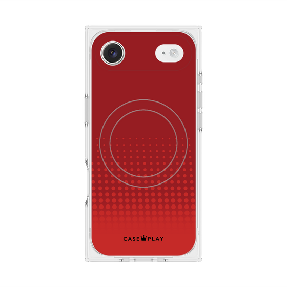 プレミアムスクエアケース with MagSafe［ Dot Gradation - Red ］