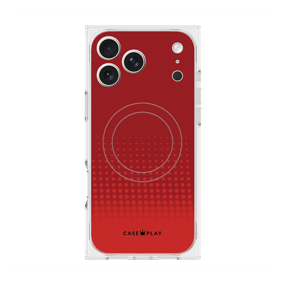 プレミアムスクエアケース with MagSafe［ Dot Gradation - Red ］