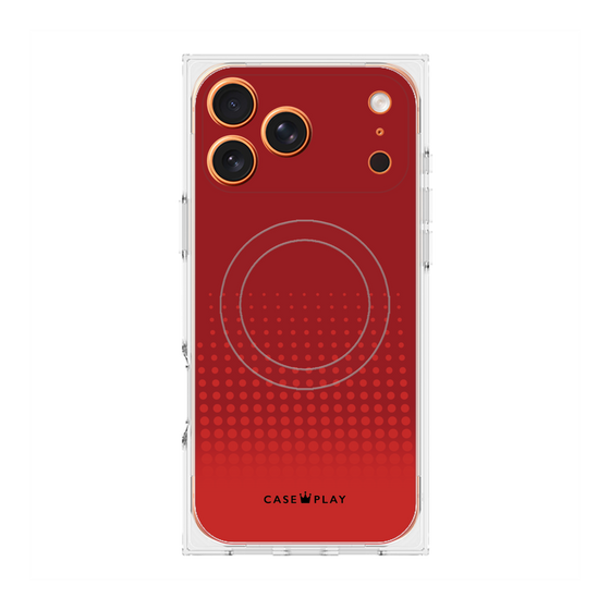 プレミアムスクエアケース with MagSafe［ Dot Gradation - Red ］