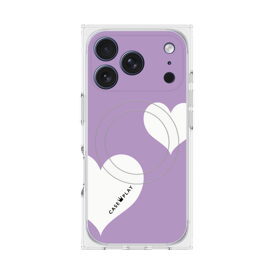 プレミアムスクエアケース with MagSafe［ Two Hearts - Purple ］