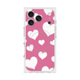 プレミアムスクエアケース with MagSafe［ Dot Hearts - Pink ］