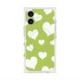 プレミアムスクエアケース with MagSafe［ Dot Hearts - Green ］
