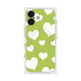 プレミアムスクエアケース with MagSafe［ Dot Hearts - Green ］