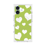 プレミアムスクエアケース with MagSafe［ Dot Hearts - Green ］
