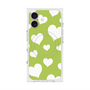 プレミアムスクエアケース with MagSafe［ Dot Hearts - Green ］