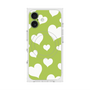 プレミアムスクエアケース with MagSafe［ Dot Hearts - Green ］