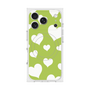 プレミアムスクエアケース with MagSafe［ Dot Hearts - Green ］