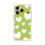 プレミアムスクエアケース with MagSafe［ Dot Hearts - Green ］
