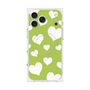 プレミアムスクエアケース with MagSafe［ Dot Hearts - Green ］