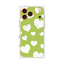 プレミアムスクエアケース with MagSafe［ Dot Hearts - Green ］