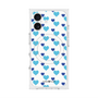 プレミアムスクエアケース with MagSafe［ Stripe Hearts - Blue ］