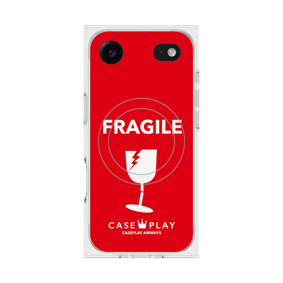 プレミアムスクエアケース with MagSafe［ FRAGILE - Red ］