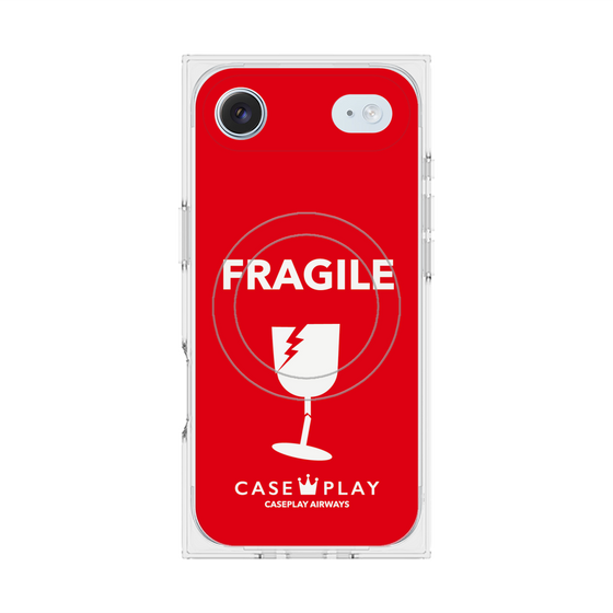 プレミアムスクエアケース with MagSafe［ FRAGILE - Red ］
