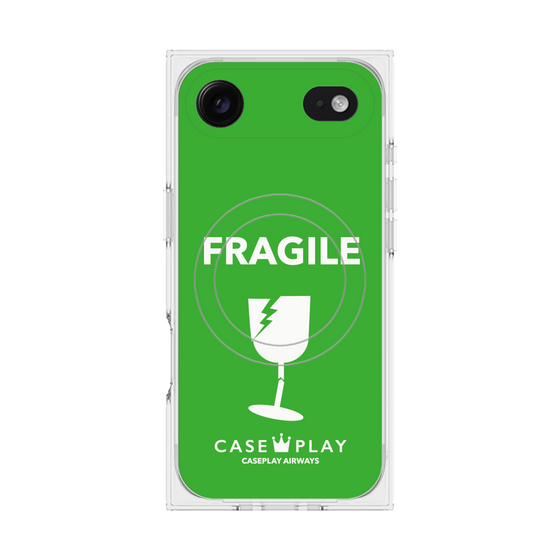 プレミアムスクエアケース with MagSafe［ FRAGILE - Green ］