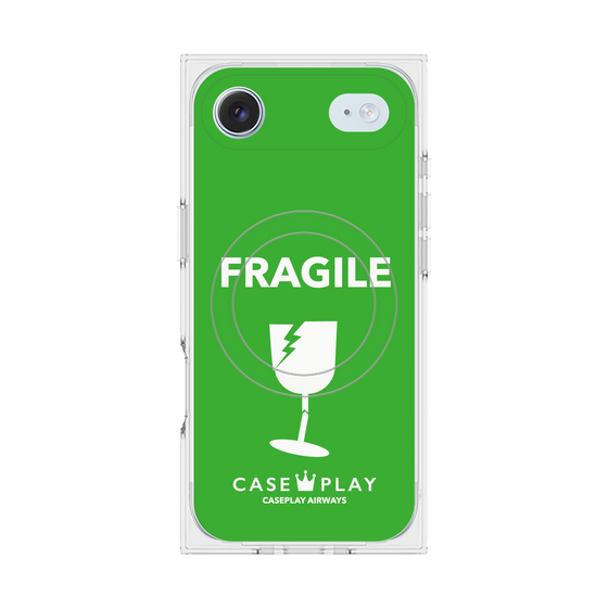 プレミアムスクエアケース with MagSafe［ FRAGILE - Green ］