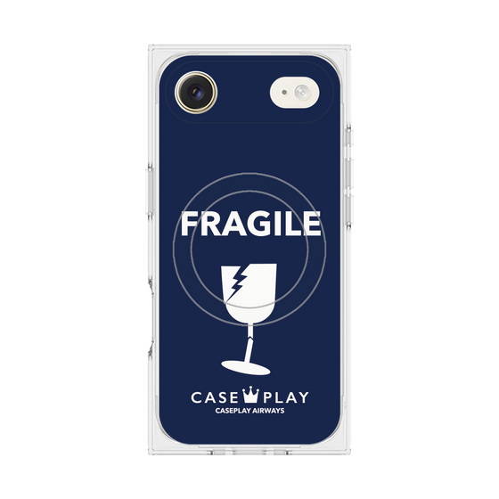プレミアムスクエアケース with MagSafe［ FRAGILE - Navy ］