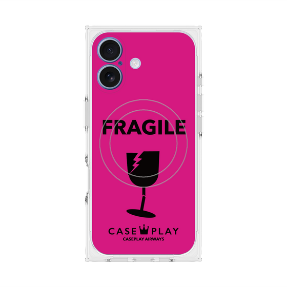 プレミアムスクエアケース with MagSafe［ FRAGILE - Pink ］