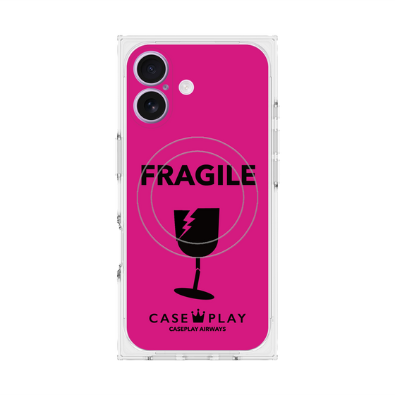 プレミアムスクエアケース with MagSafe［ FRAGILE - Pink ］