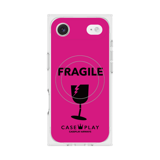 プレミアムスクエアケース with MagSafe［ FRAGILE - Pink ］