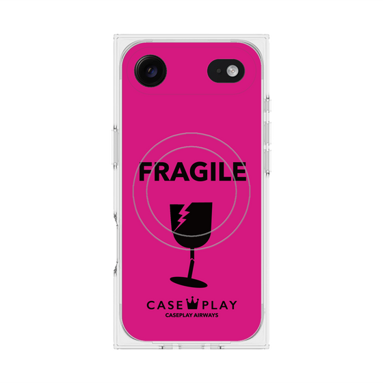 プレミアムスクエアケース with MagSafe［ FRAGILE - Pink ］