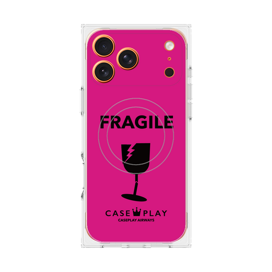 プレミアムスクエアケース with MagSafe［ FRAGILE - Pink ］