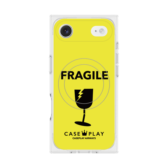 プレミアムスクエアケース with MagSafe［ FRAGILE - Yellow ］