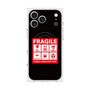 プレミアムスクエアケース with MagSafe［ FRAGILE Sticker - Black ］
