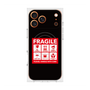 プレミアムスクエアケース with MagSafe［ FRAGILE Sticker - Black ］