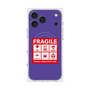 プレミアムスクエアケース with MagSafe［ FRAGILE Sticker - Purple ］