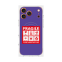 プレミアムスクエアケース with MagSafe［ FRAGILE Sticker - Purple ］
