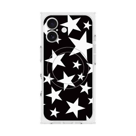 プレミアムスクエアケース with MagSafe［ Stars - Black ］