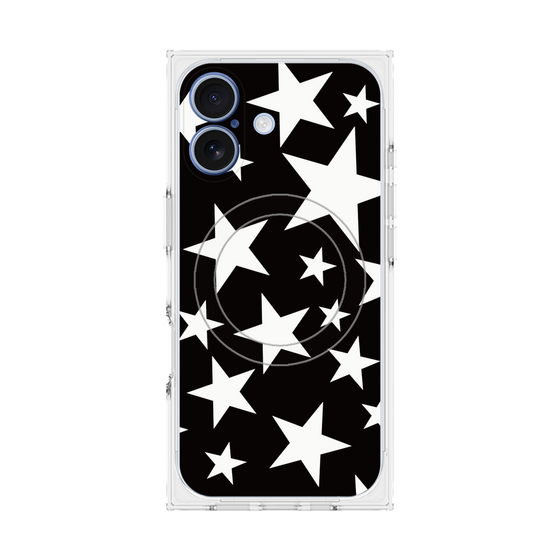 プレミアムスクエアケース with MagSafe［ Stars - Black ］
