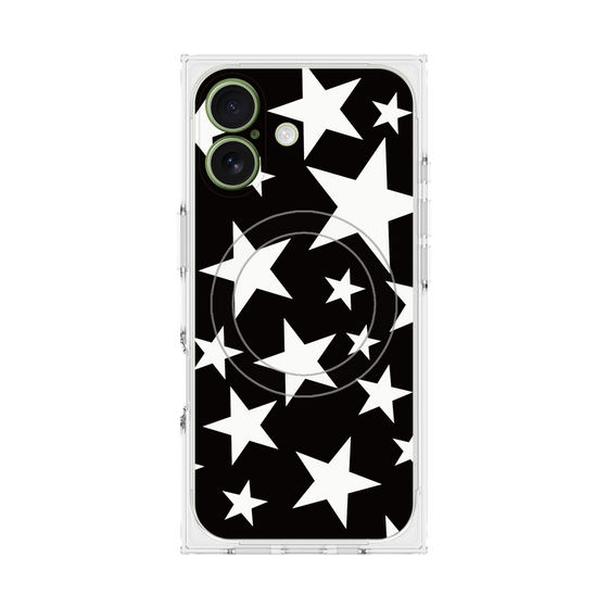 プレミアムスクエアケース with MagSafe［ Stars - Black ］