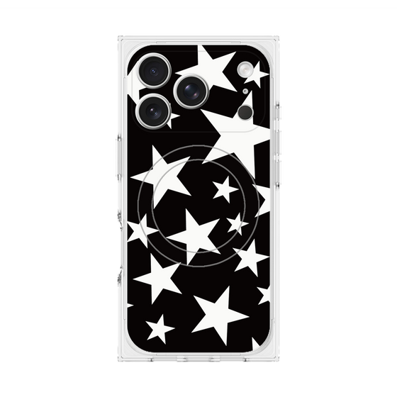 プレミアムスクエアケース with MagSafe［ Stars - Black ］