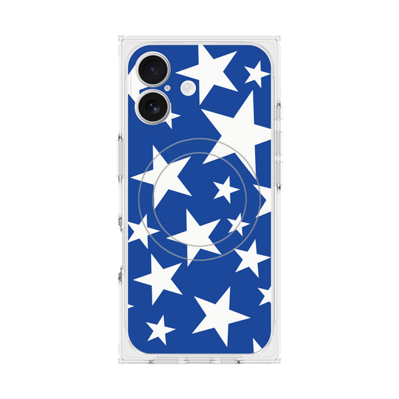 プレミアムスクエアケース with MagSafe［ Stars - Blue ］