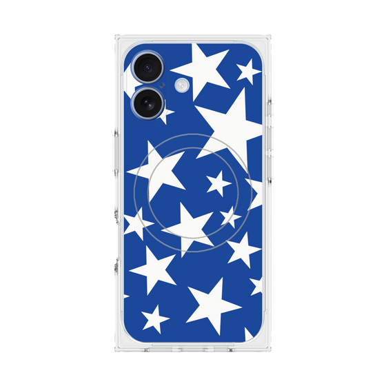 プレミアムスクエアケース with MagSafe［ Stars - Blue ］