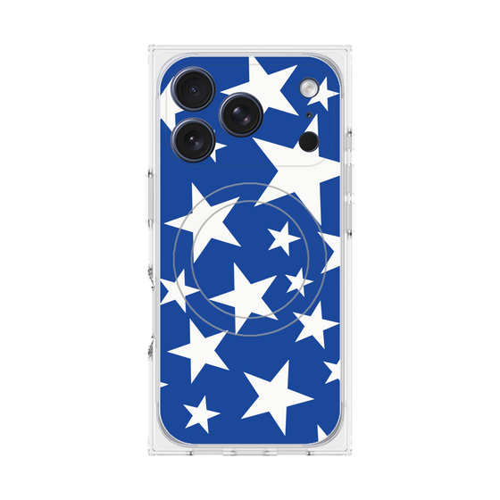 プレミアムスクエアケース with MagSafe［ Stars - Blue ］