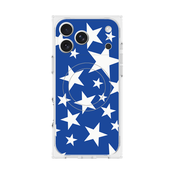 プレミアムスクエアケース with MagSafe［ Stars - Blue ］