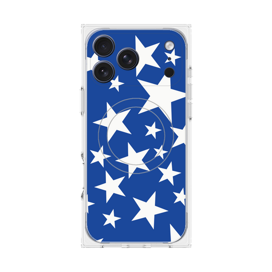 プレミアムスクエアケース with MagSafe［ Stars - Blue ］