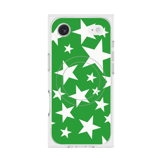 プレミアムスクエアケース with MagSafe［ Stars - Green ］